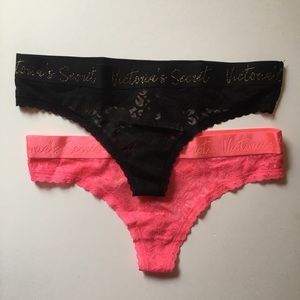 Victoria Secret Thong Floral Design Size M